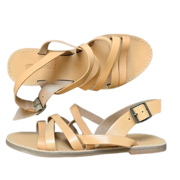 Madewell Light Tan Leather Sandals Size 6.5 - Picture 1 of 8